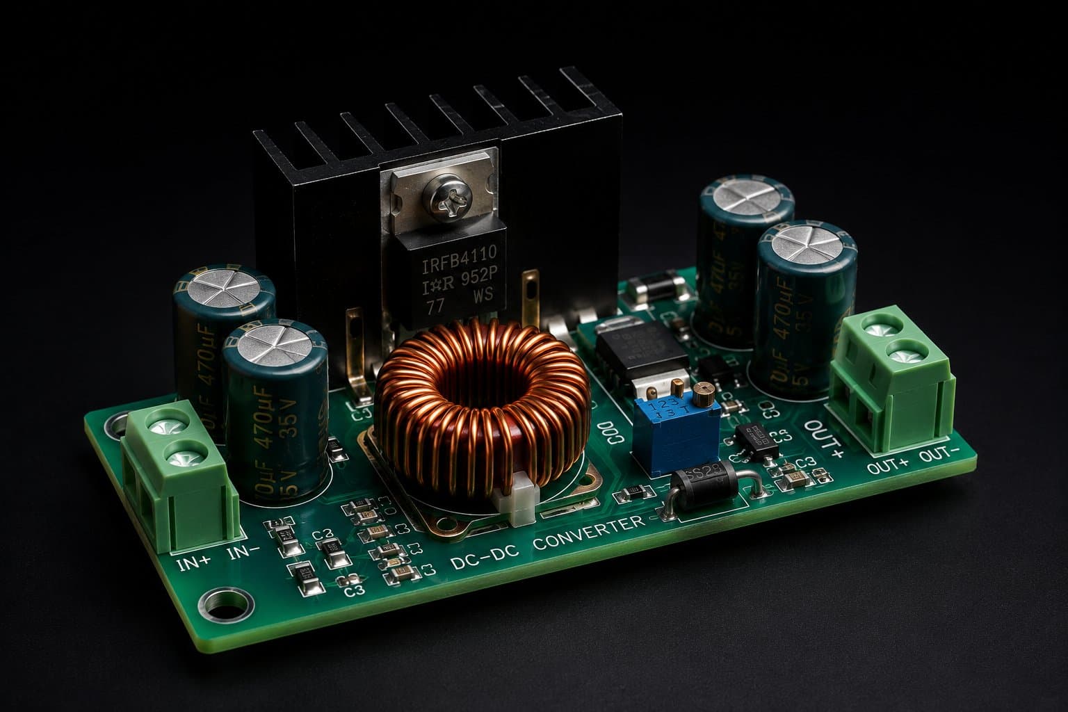Power supply and conversion boards built to handle the load.