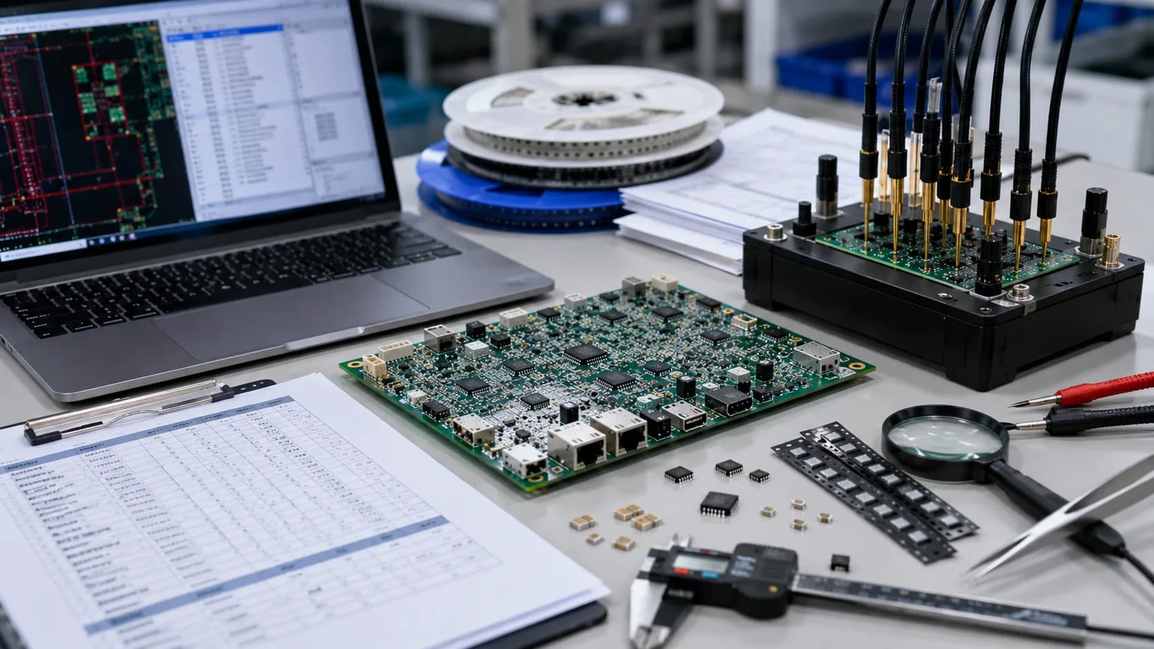 PCBA quotation review with BOM, components, sample boards, and testing requirements