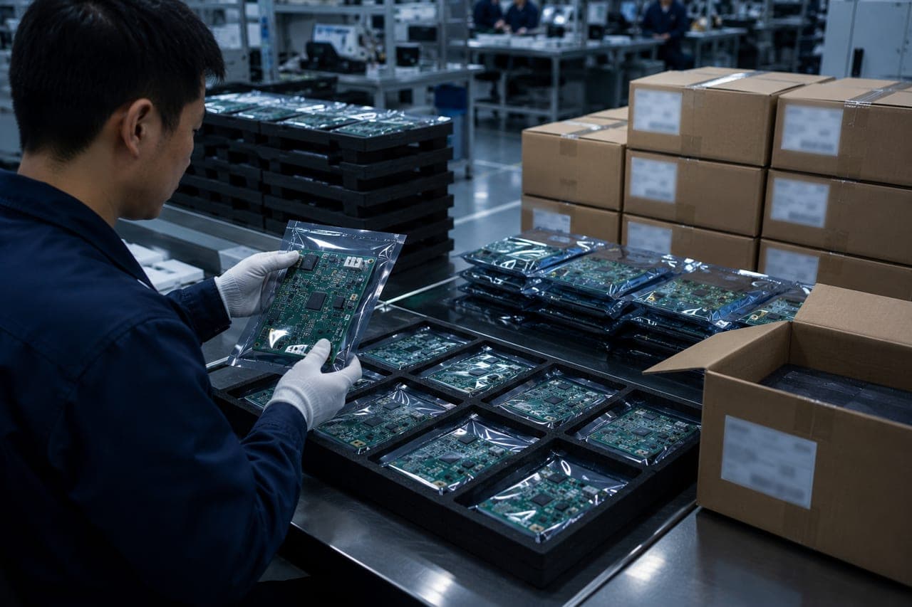 Finished PCBA boards prepared for China PCB assembly delivery