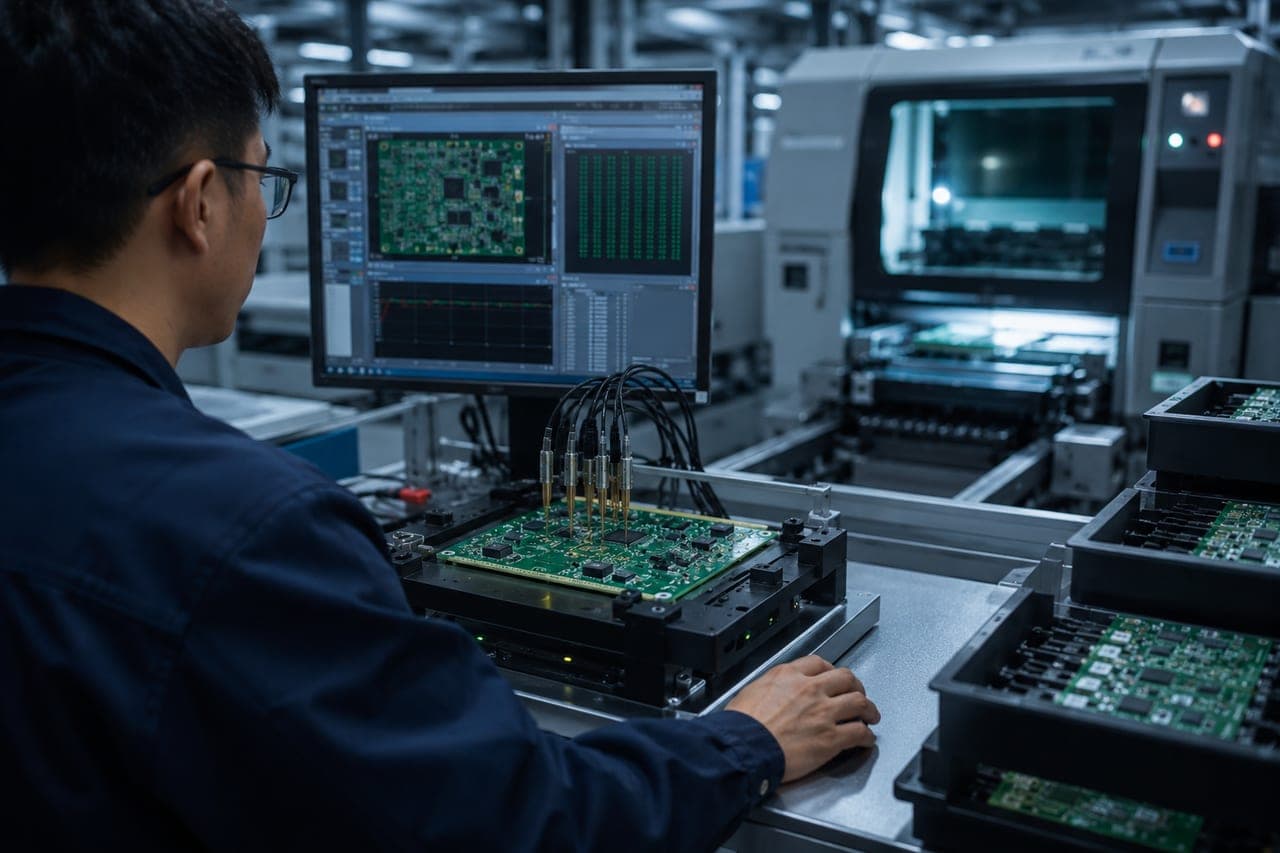 AOI inspection and functional testing of assembled PCBA boards