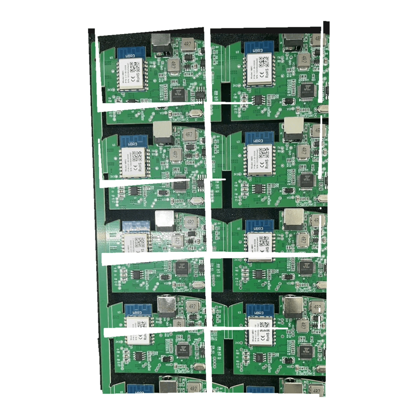 Panelized module assemblies with populated circuit-board components, photograph 02