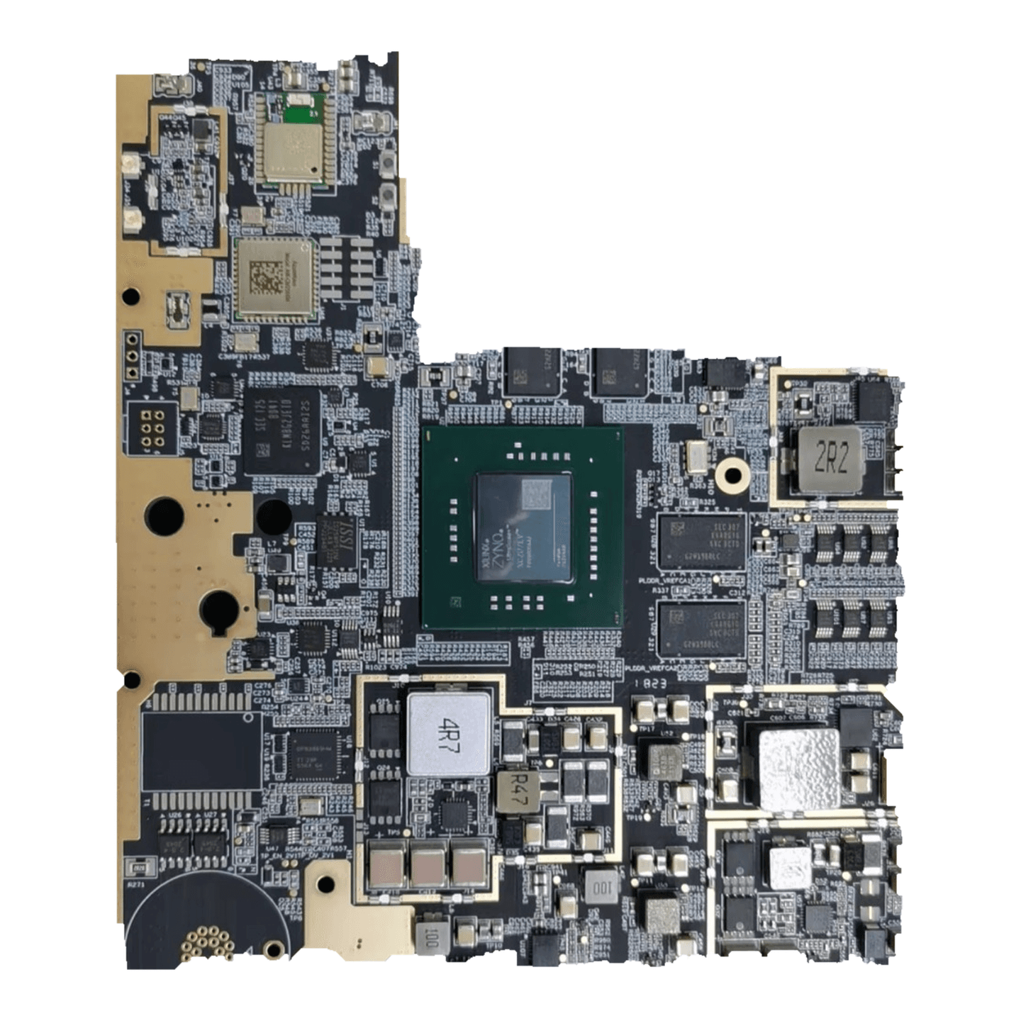 Processor & connector assembly with populated circuit-board components, photograph 04