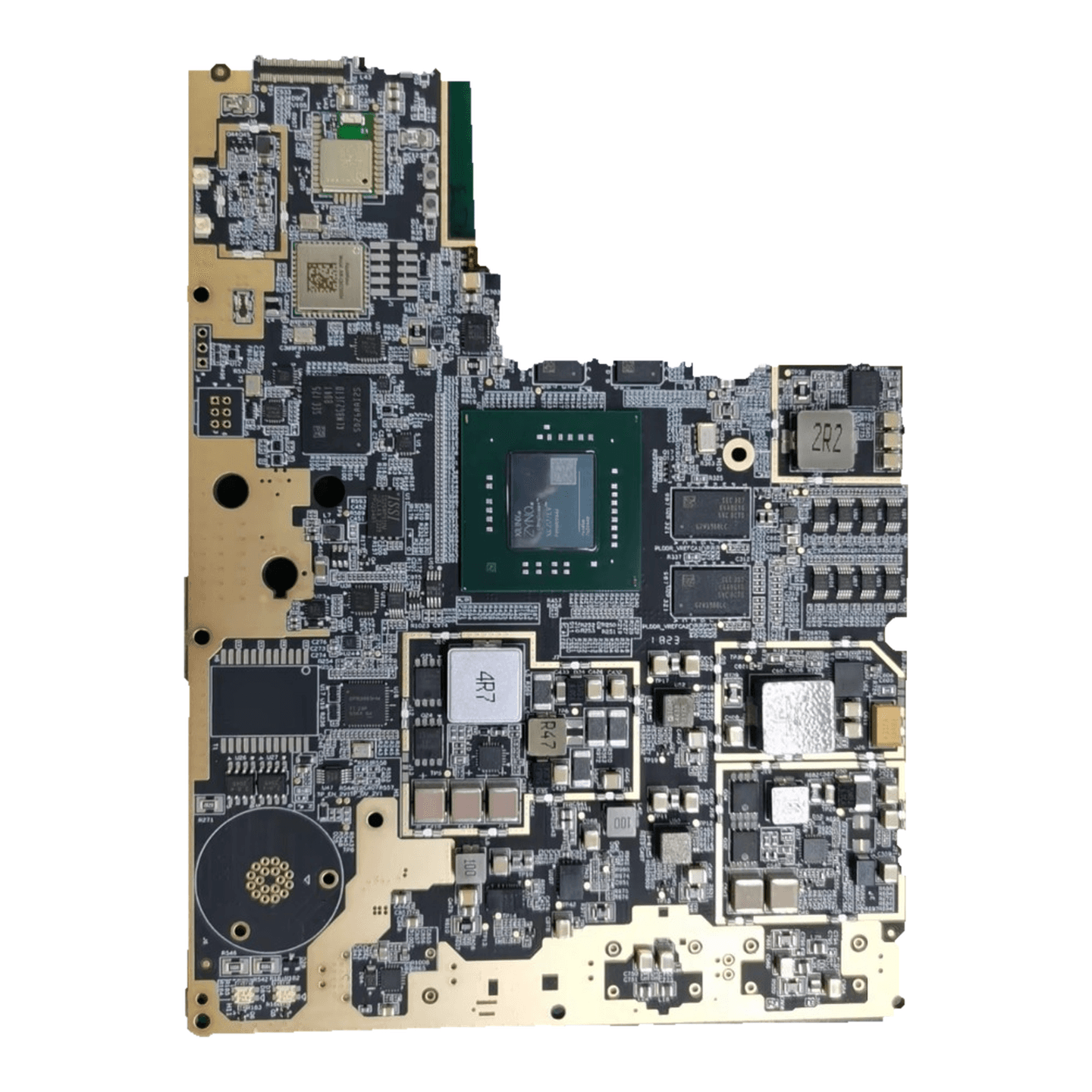 Processor & connector assembly, second view with populated circuit-board components, photograph 05