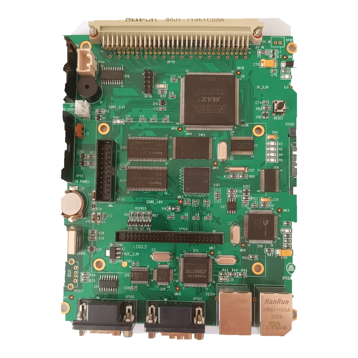 Logic & connector assembly with populated circuit-board components, photograph 11