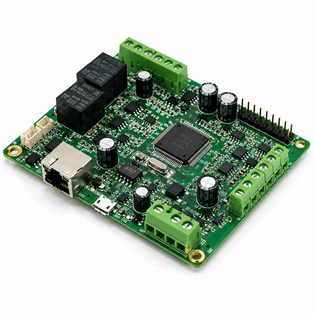 Two-relay terminal assembly with populated circuit-board components, photograph 32
