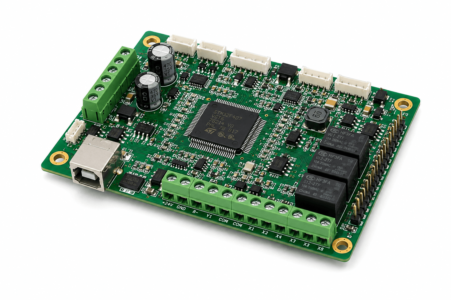 USB & relay assembly with populated circuit-board components, photograph 35