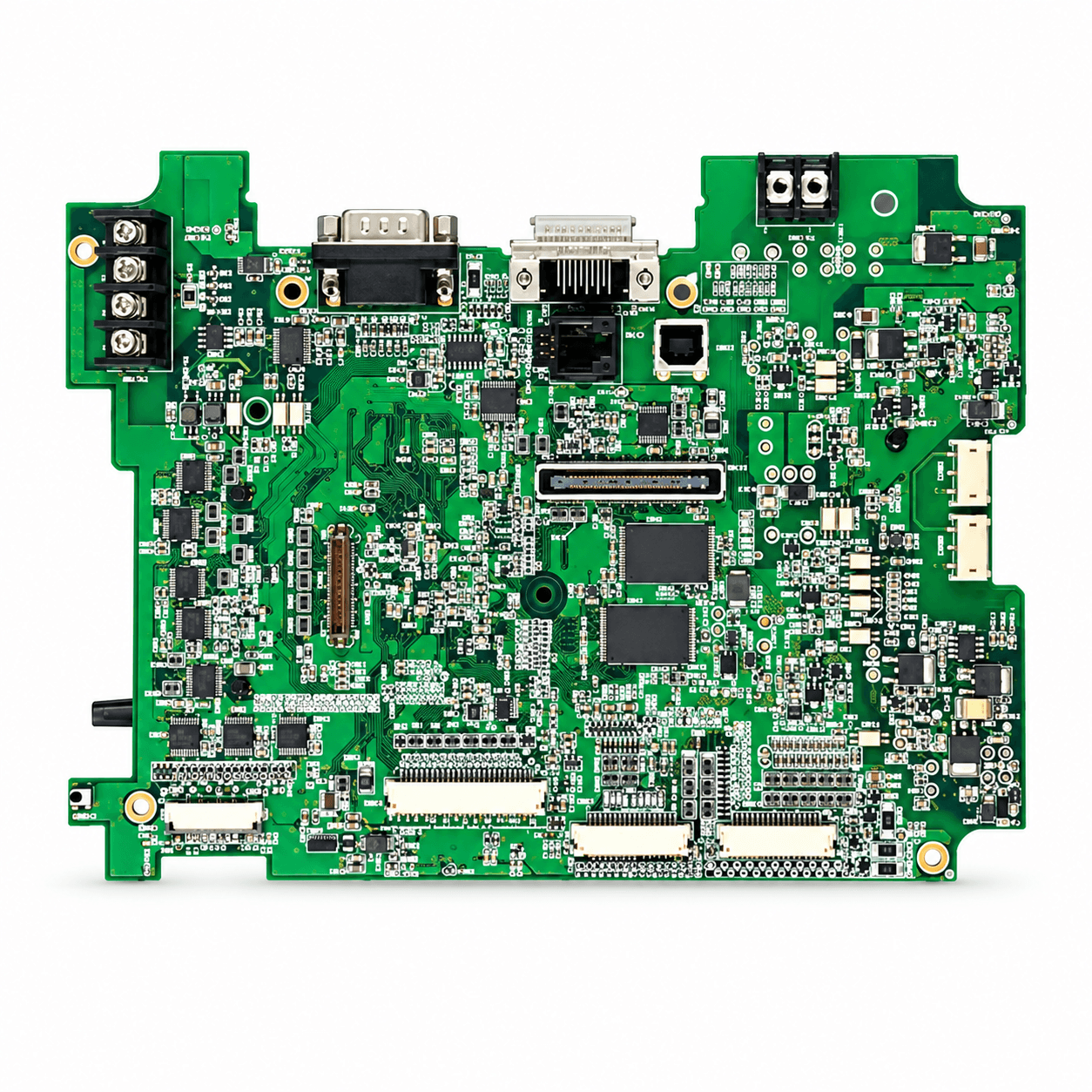 Dense interface assembly, second view with populated circuit-board components, photograph 39