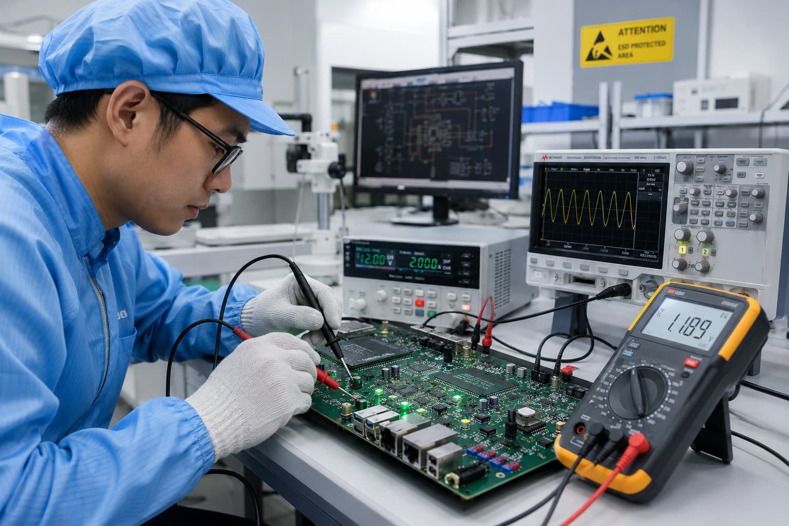 Every board powered on and verified against your spec.