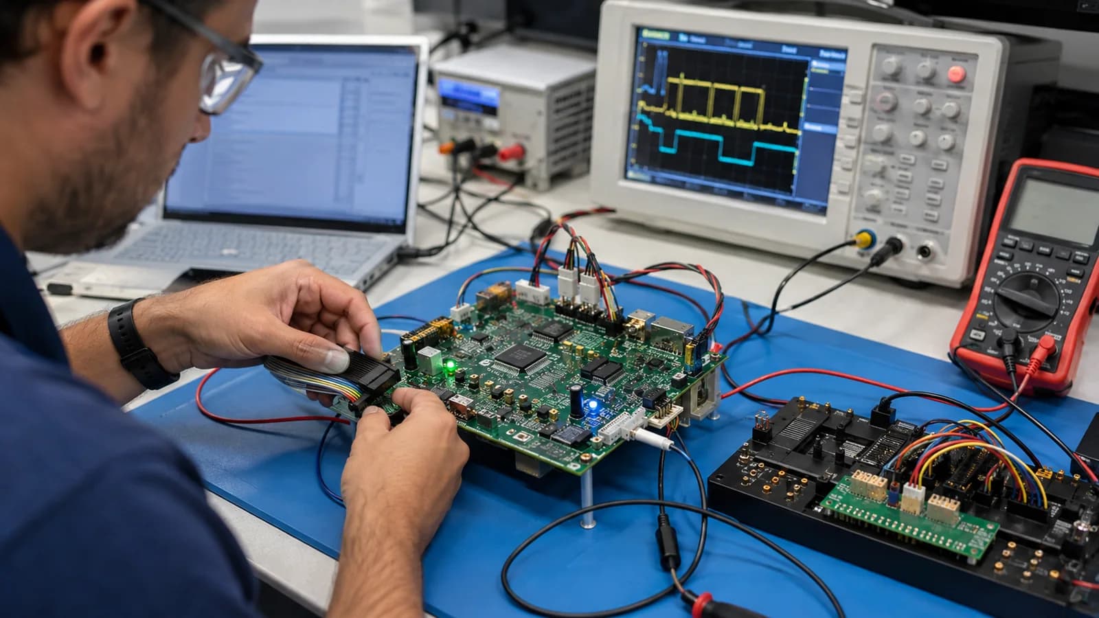 Firmware programming and functional testing of an embedded edge AI PCBA prototype